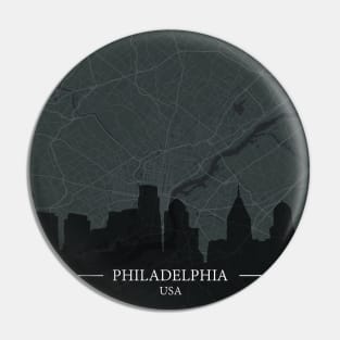 Philadelphia city map with silhouette Pin