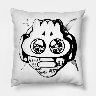 Dope Slluks masked head illustration Pillow