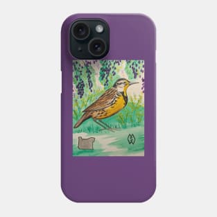 Oregon state bird and flower, the meadowlark and Oregon grape Phone Case