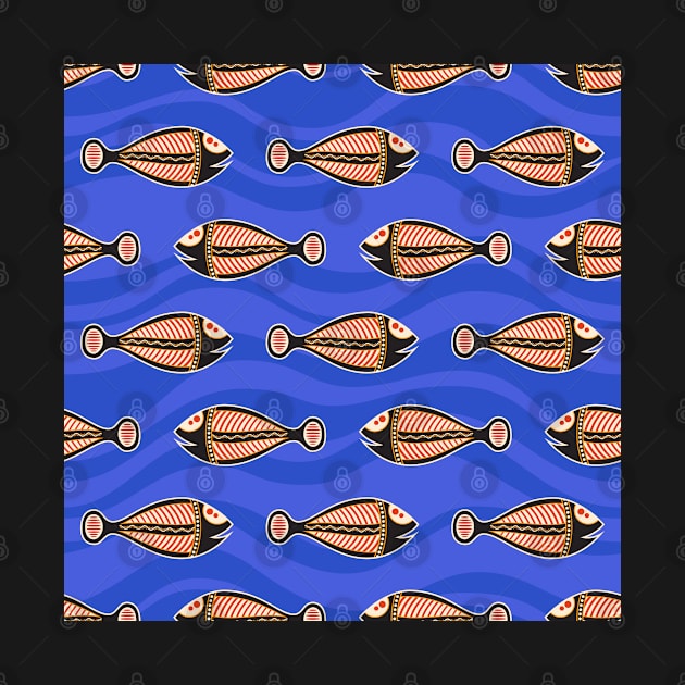 Abstract aboriginal art fish Pattern by bougieFire