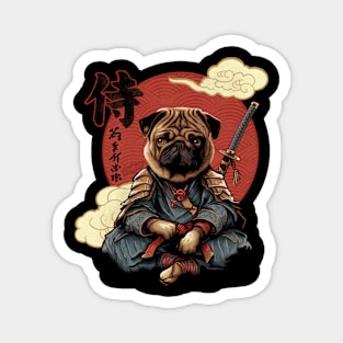 Samurai Pug Magnet