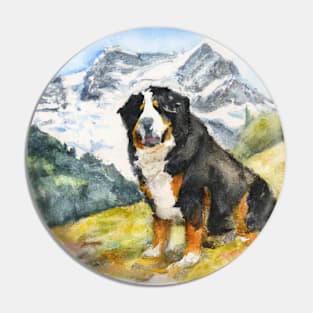 Bernese Mountain Dog Watercolor - Dog Lover Gifts Pin