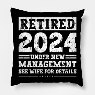 Funny Retirement Humor Men Dad 2024 Retiring Party Pillow