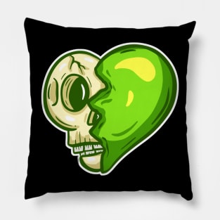 Cartoon Zombie Love Heart Valentines Day Halloween Illustration Pillow