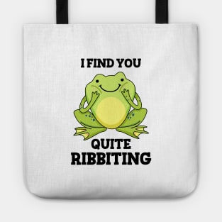 Quite Ribbiting Funny Frog Pun Tote