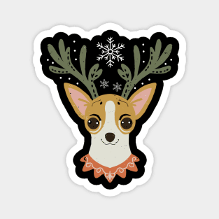 Chihuahua Reindeer Magnet