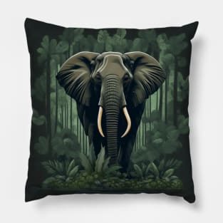 Majestic Forest Dwelling Elephant Pillow