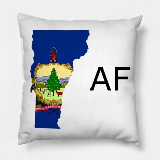 Vermont Flag State Outline AF (black) Pillow