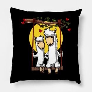 Cute Llama Couple Pillow