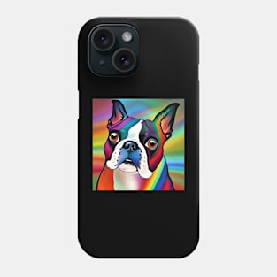 Boston Terrier Rainbow Painting Phone Case