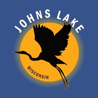 Johns Lake in Wisconsin Heron Sunrise T-Shirt