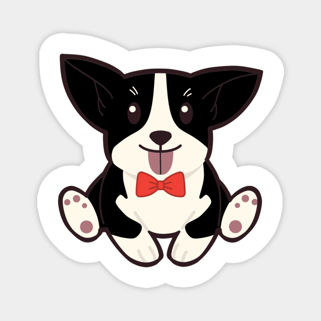 Suave Corgi with bow tie - Adorable Magnet by LukjanovArt