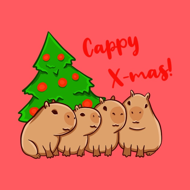 Capybaras with a christmas tree by manydoodles