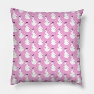 Fall print with squash on pink background Pillow
