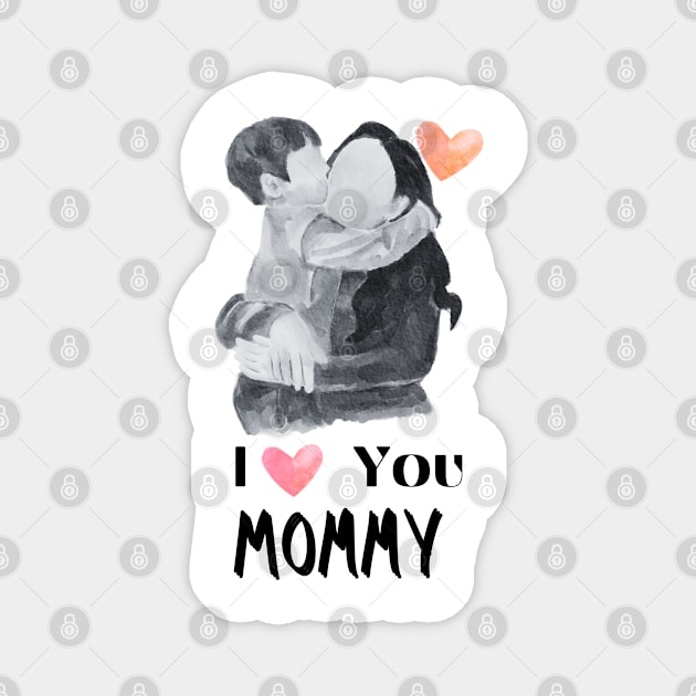 I Love you mommy, mothers day, heart Magnet by FreeSoulLab