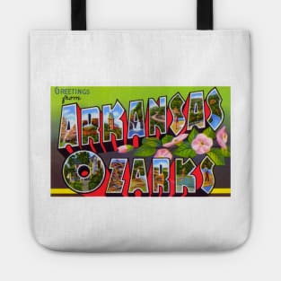 Greetings from  Arkansas Ozarks - Vintage Large Letter Postcard Tote