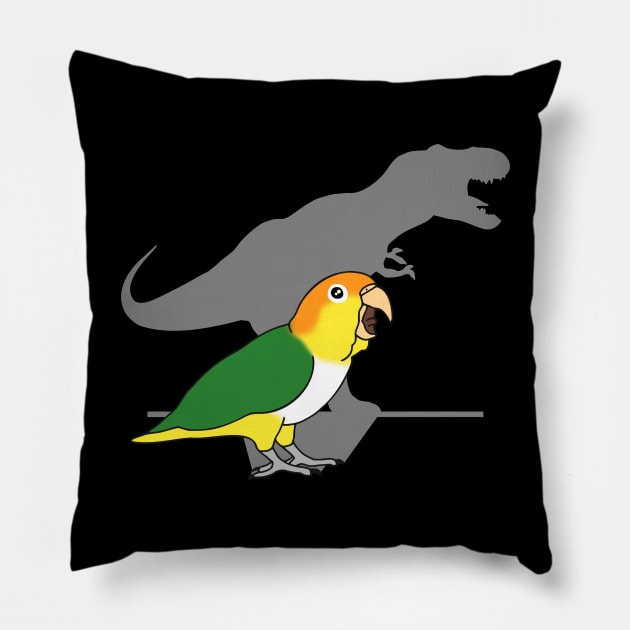 t-rex white bellied caique Pillow by FandomizedRose