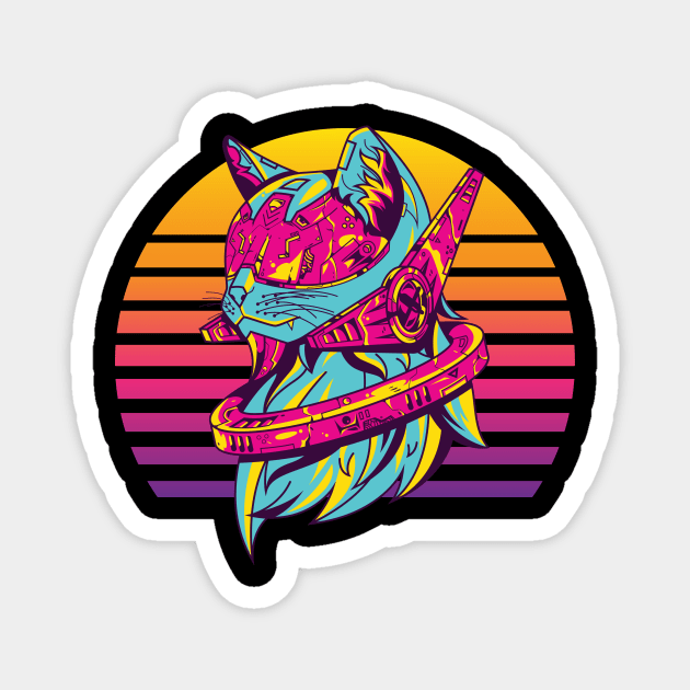 futuristic cat Magnet by Transcendexpectation