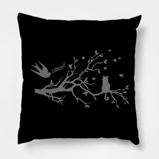 The birds on the tree branch Pillow