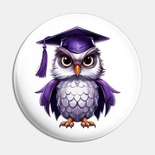 Purple Owl Graduation Pin