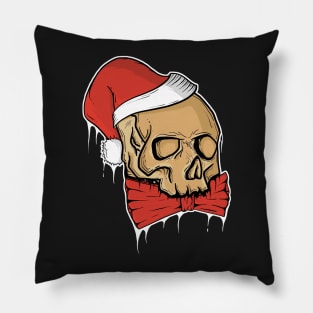 Vintage Skull Christmas Santa hat Funny product Pillow