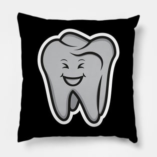 Cute Tooth cartoon character vector icon illustration. Healthcare and medical objects icon design concept. Healthy teeth smiling vector. Pillow