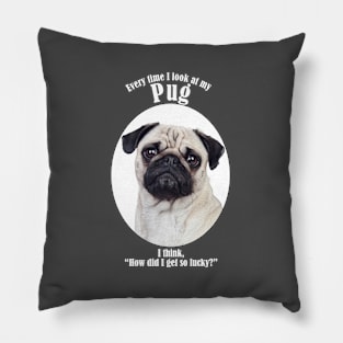 Lucky Pug Pillow