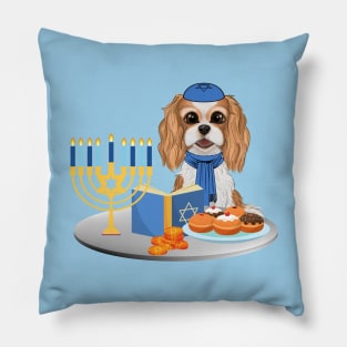 Hanukkah Blenheim Cavalier King Charles Spaniel Pillow