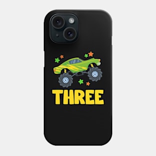 I'm 3 This Is How I Roll Monster Truck 3rd Birthday GIft For Boys Toddler Kid Phone Case