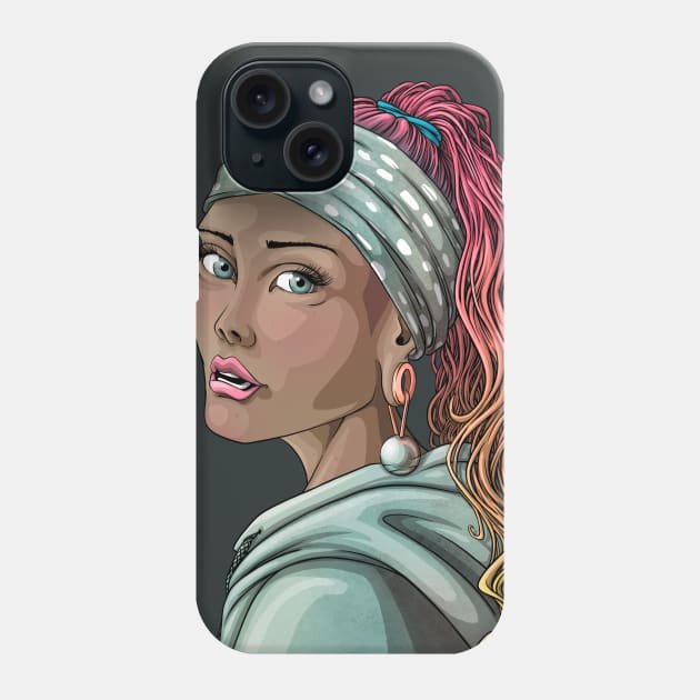 Our modern Reva Prisma as “Girl withe a Pearl earring” Phone Case by Mei.illustration