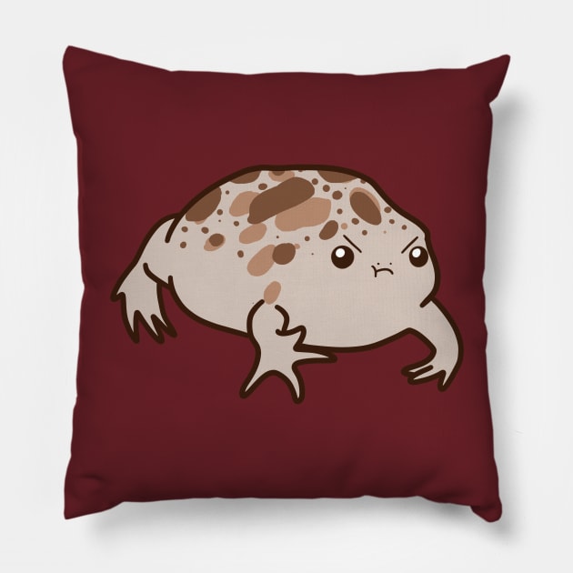 Cute Grumpy Desert Sand Frog Pillow by saradaboru