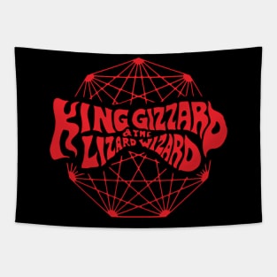 Red lizard wizard Tapestry