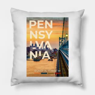 Pennsylvania Travel Poster Pillow