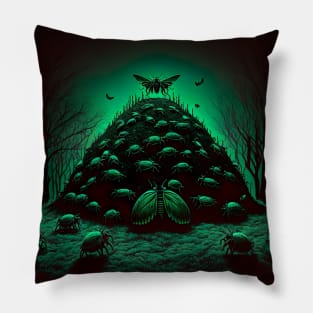 Creepy Crawly Scary Dark Horror Insect Horde Pillow