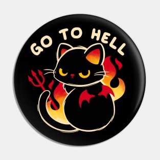 Go to hell cat Pin