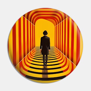 Optical Illusion - Man in Bowler Hat Pin