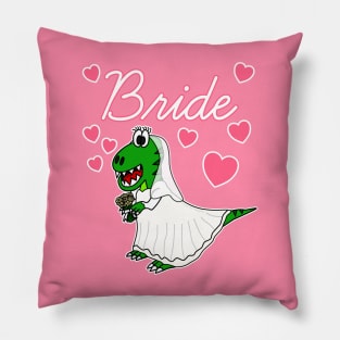 Bride Dinosaur Funny Bachelorette Party Engagement Wedding Pillow