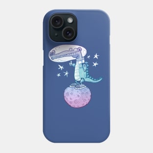 funny crocodile in space cartoon Phone Case