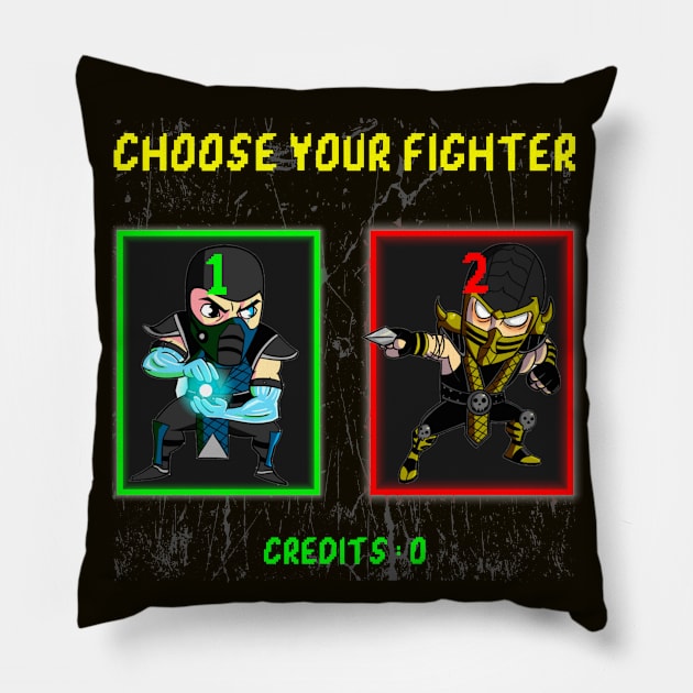 Choose your fighter Mortal Kombat Team Pillow by Pannolinno