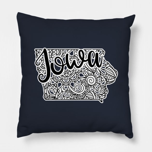 Iowa USA Mandala Design Pillow by BE MY GUEST MARKETING LLC