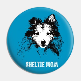 Sheltie Mom Shetland Sheepdog Design Pin