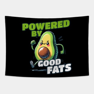 Powered by Good Fats Running Sport Avocado Tapestry