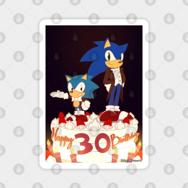 Sonic 30 th aniversary by idolnya Magnet by idolnya