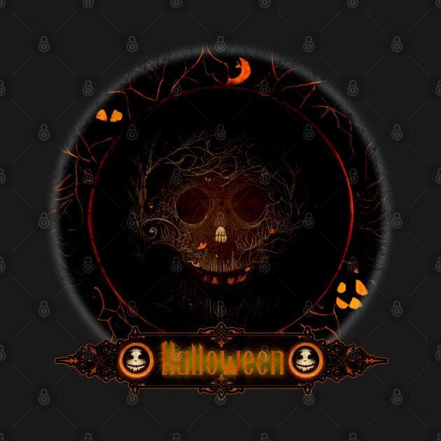 Happy Halloween Skull Badge by mythikcreationz