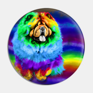 Chow Chow Dog Rainbow Painting Pin