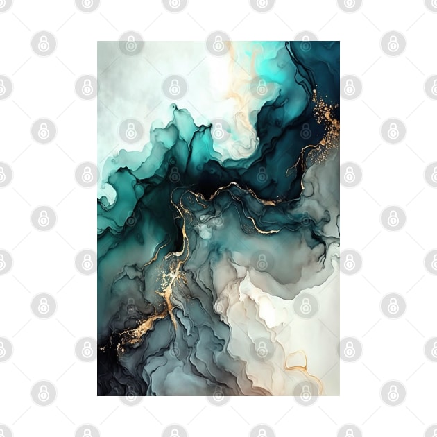 Blue Smoked - Abstract Alcohol Ink Art by inkvestor