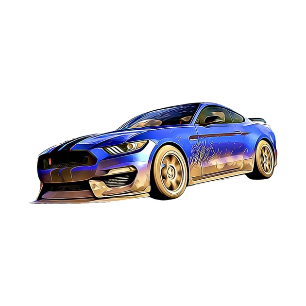 Shelby GT500 Cartoon by Auto-Prints