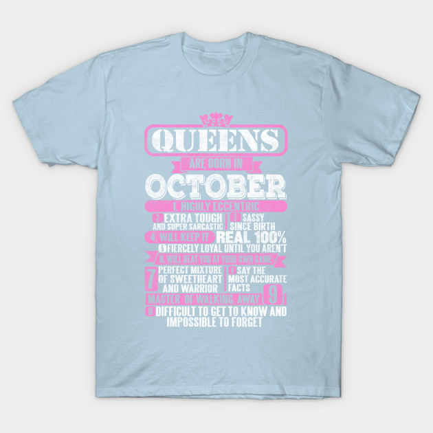 Disover Queens Are Born In October - Queens Are Born In October - T-Shirt