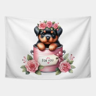 Valentine Rottweiler Dog For You Tapestry