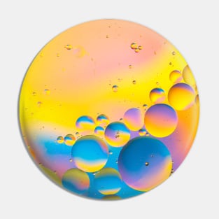 Abstract - Oil and Water on a Coloured background Pin